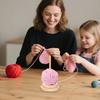 Wood Yarn Stand Yarn Spool Home Braided Yarn Spool Storage Stand Table Top Rotary Ball Wooden Winder Yarn Ball Holder Dispenser