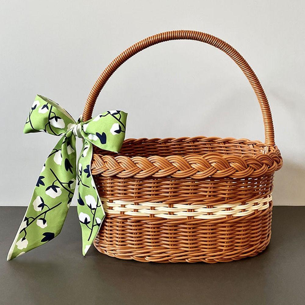 Con Cesto per Composizioni Floreali Toro Rattan di Salice Cesto per Conservazione Verdure Cesto Fiori Picnic