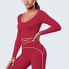 New contrasting color tight high elastic breathable yoga suit six-piece sports running fitness yoga suit women