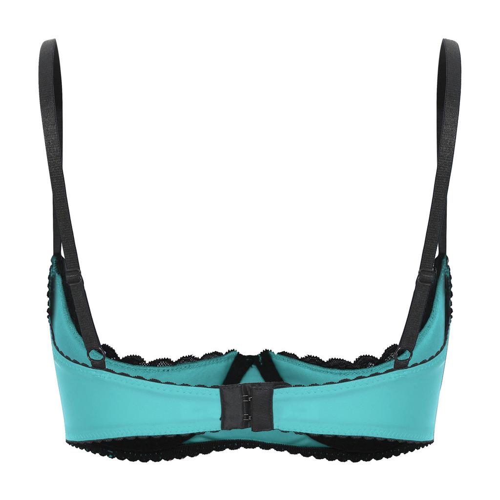 Womens Fashion Underwear Lace Push Up Bra Adjustable Straps Balconette Half Cup Lingerie for Daily Wear