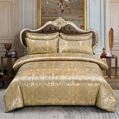 Wedding Bedding European Jacquard Quilt Set Three-Piece American, Rose Gold,