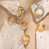 Statement Creative Geometric Finger Ring Women Accessories Gift Minimalist Splicing Heart Stainless Steel Rings Wedding Zircon