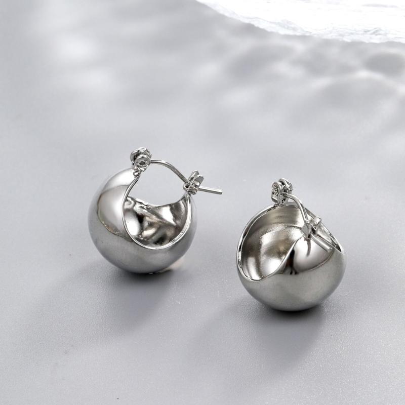 Simple Pea Shaped Alloy Silver Gold Color Drop Earrings For Women Korean Fashion Jewelry Party Girls Unusual Accessory