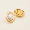 Yori Korean Style Oval Imitation Pearl Stud Earrings for Women Versatile Daily Elegant Fashion Jewelry Anti Allergic Gift