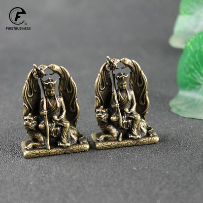 Antique Bronze Tibetan King Bodhisattva Statue Small Ornament Home Decoration Accessories Crafts Vintage Copper Buddha Figurines