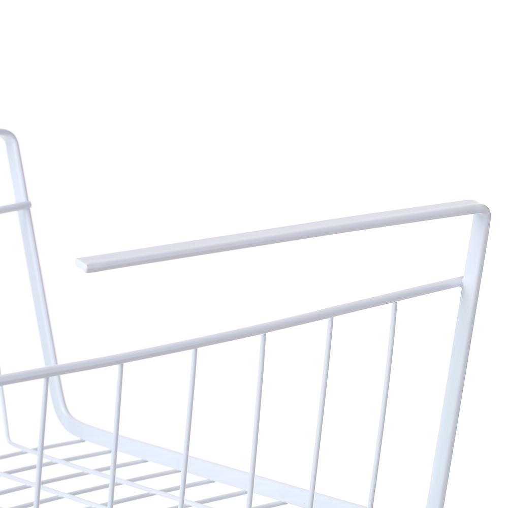 Metal Wire Under Shelf Hanging Storage Basket Space Saving Cabinet Organizer Holder for Bookshelf Kitchen Closet Office