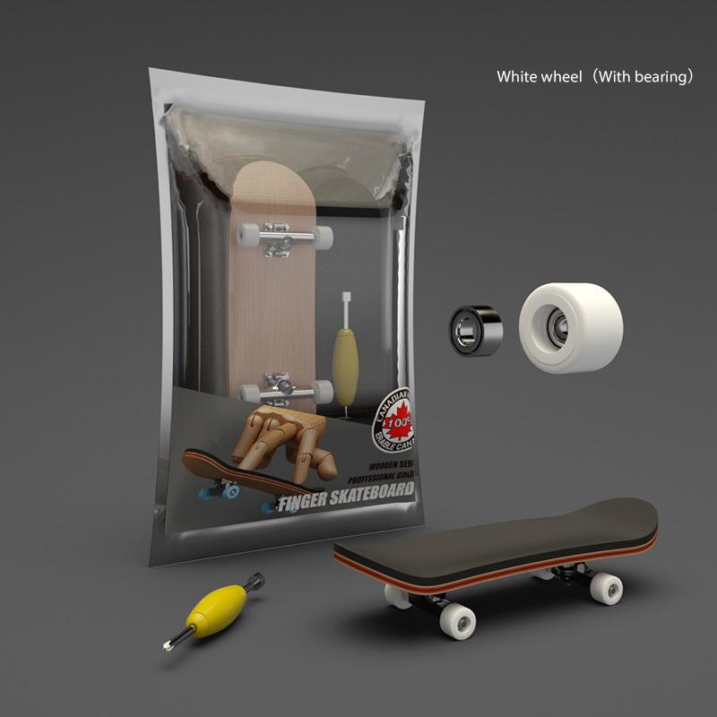 Children's Wooden Finger Skateboard Toy With Professional Stents Novelty Fingerboard Set Ideal Birthday Gift