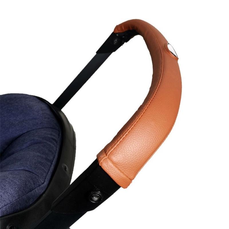 Pram Handle PU Cover Baby Pushchair Armrest Handle Sleeve Pushchair Handlebar Sleeve Removable Handle Cover