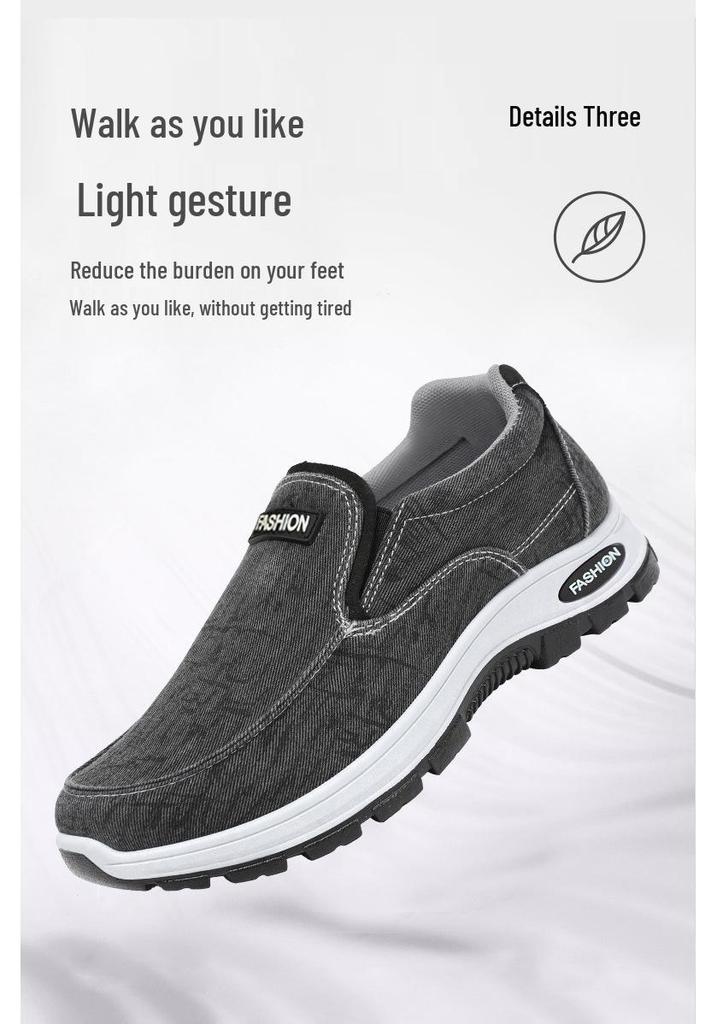 Scarpe da Passeggio Slip-on Primavera per Uomini di Mezza Età e Anziani - Taglio Basso Stile Vecchia Pechino