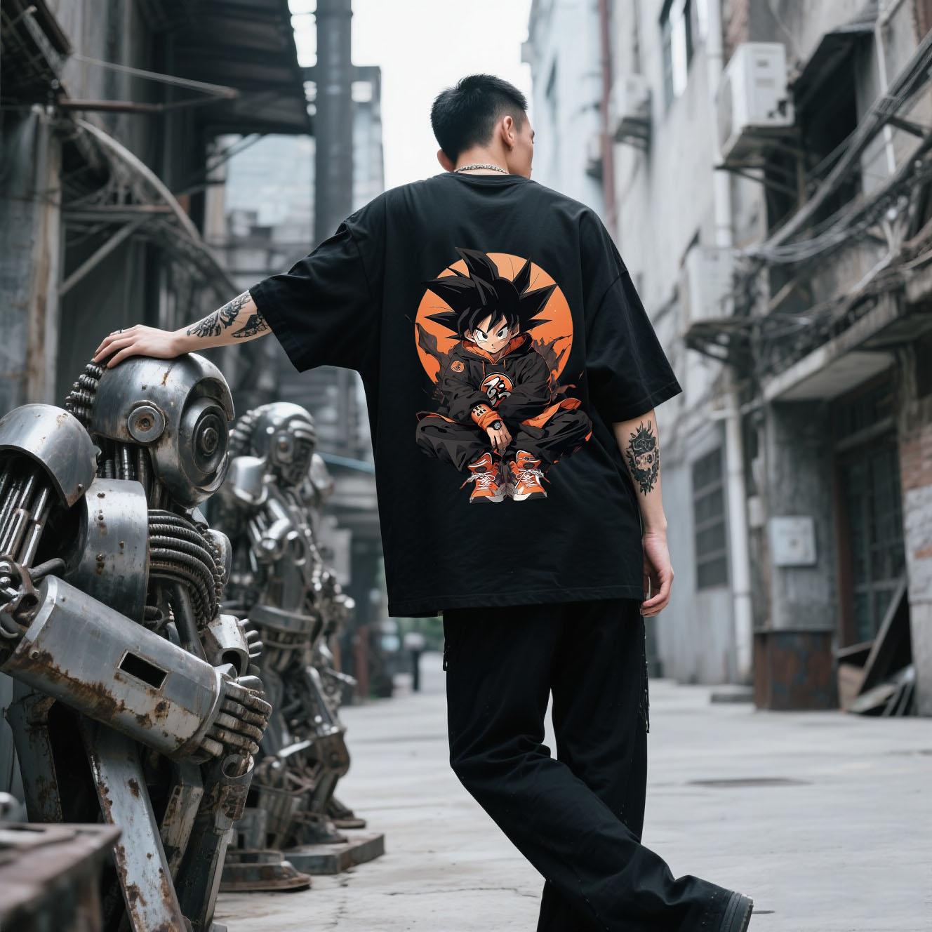 

Bandai Saiya Dragon Ball Short Sleeve T-Shirt Men s and Women s Trend Summer Cotton Street Style Half Sleeve Top S