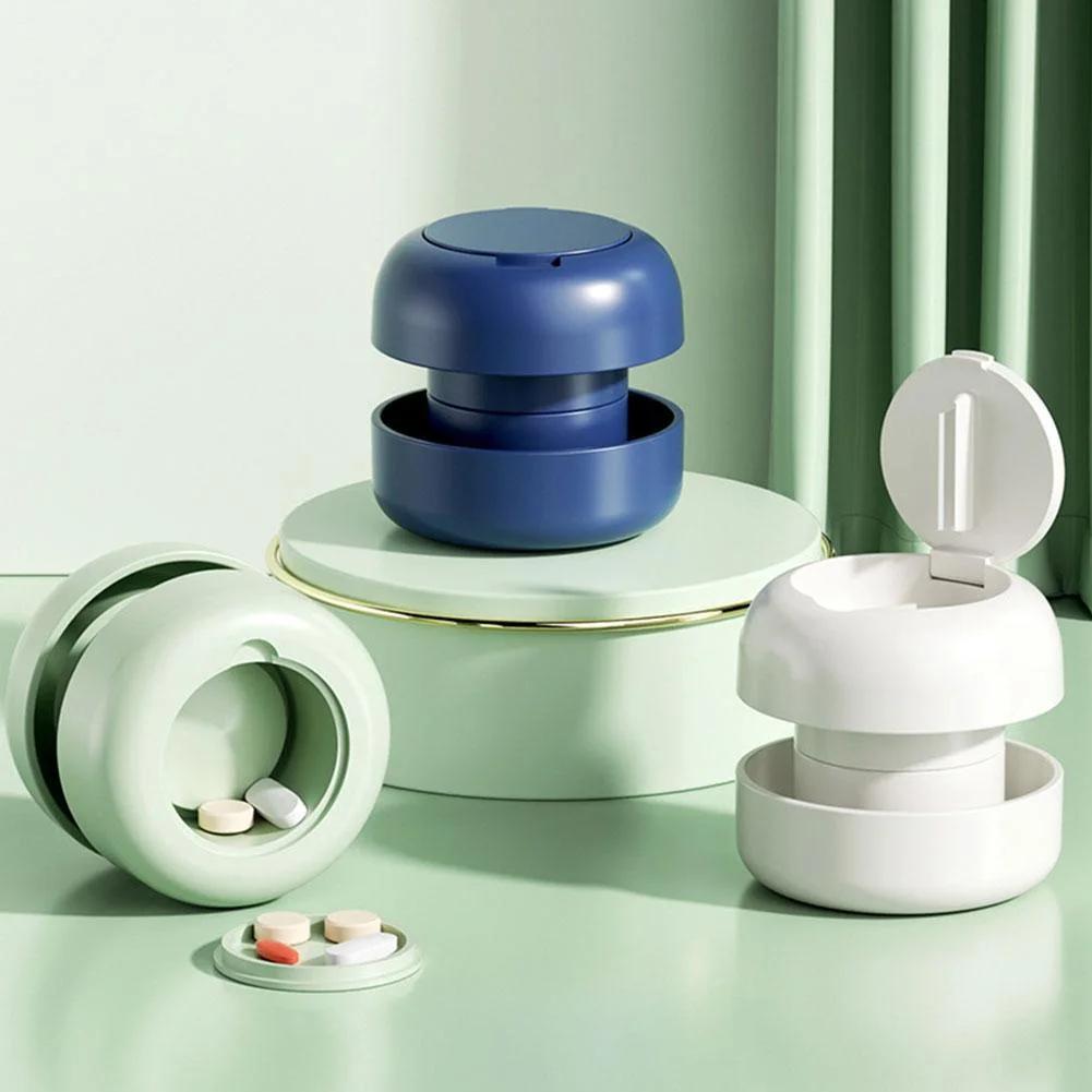 UNTIOR Pill Grinder&Cutter 2in1 Portable Easy-to-Use Dustproof Drug Tablet Medicine Divider Organizer Vitamins Splitting Crusher