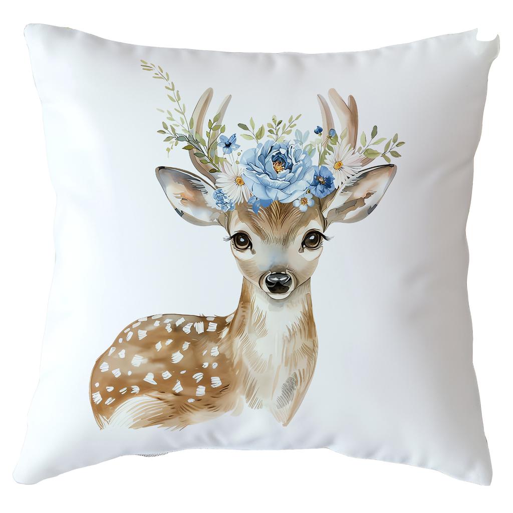Christmas Cushion Cover Blue Snowflake Reindeer Design Festive Decorative Pillow Case Holiday Sofa Bed Home Decor Pillowcase
