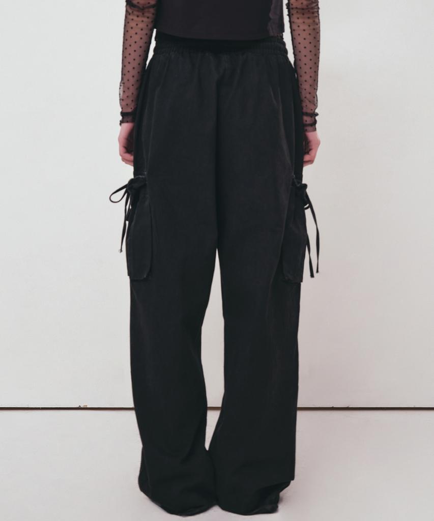 Nigaennikol Vintage Cargo String Wide Pants_Black