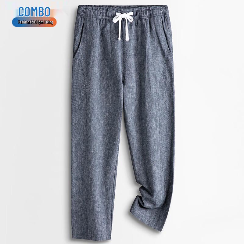 Men s Loose Straight Linen Cotton Blend Casual Pants 3XL