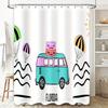 Colorful Shower Curtain Set Gradient Purple 6 Panel Bath Room Decor Waterproof Hanging Rod Hook Accessory Home Decoration Custom