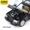 AASW1 Toy car, 1:24 black Mercedes-Benz classic car model with tiger head design, die-cast aluminum alloy, high-quality car model gift