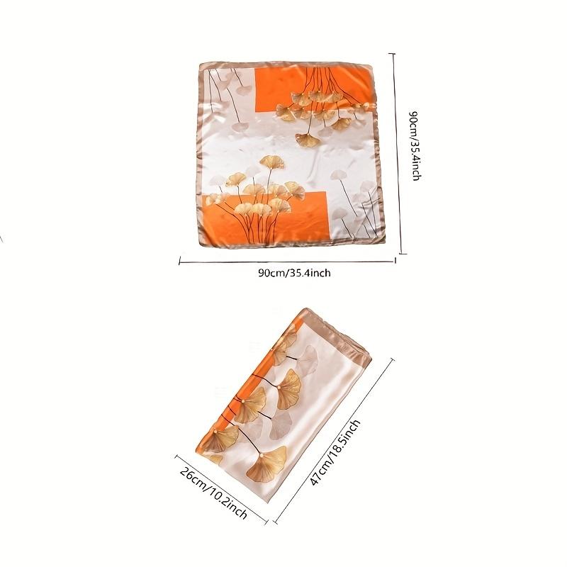 Ginkgo Leaf Printed Outer Layer Sun Protection Scarf with Head Decoration