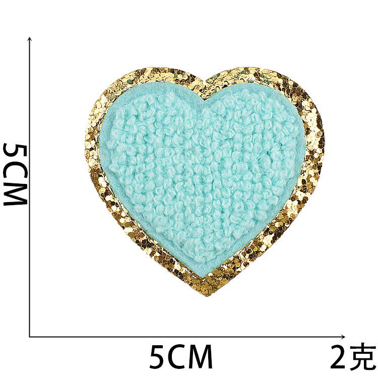 Hot-Selling Color Love Towel Embroidery Cloth Sticker Grit Embroidery Cloth Sticker Heart Patch Sticker Chenier Lightning Embroidery Chapter