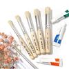SeamiArt Boar Bristle Short Handle 5-Piece Oil Painting Brush Set with Flat, Round, and Hollow Carving Brushes