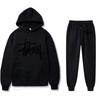 Felpa con Cappuccio 710 Set 2024, Orlo a Coste, Set Felpa e Pantaloni Sportivi Casual Larghi