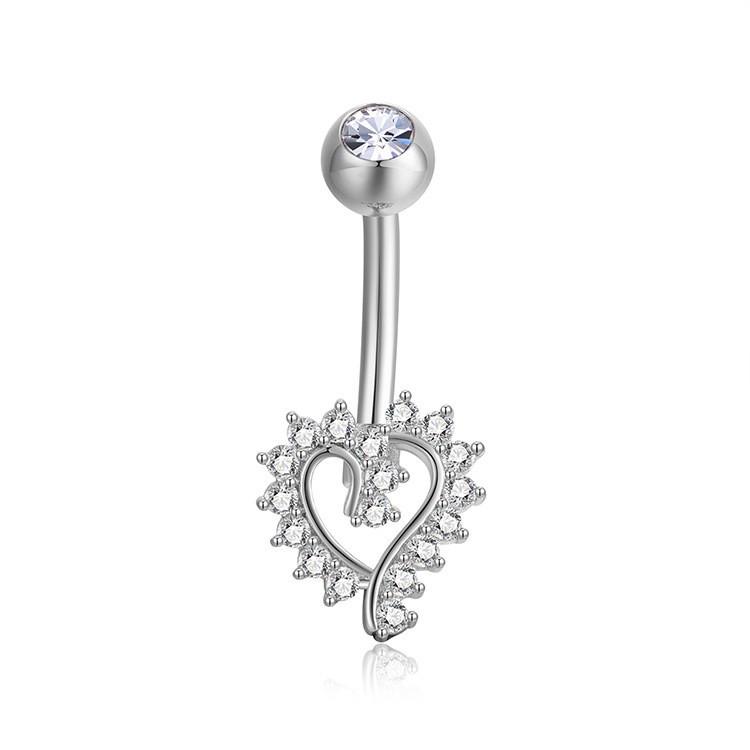 Retro Stainless Steel Titanium Belly Button Ring with Double Handcuffs Design