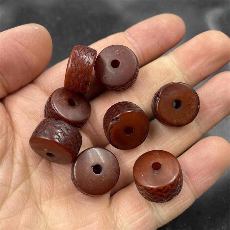 Amber Honey Wax Peace Buckle Abacus Beads for DIY Jewelry Accessories