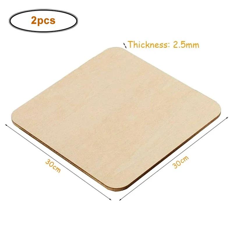 12-30cm Natural Wood Square Slice, Unfinished Wooden Squares Cutouts for DIY Craft, Engraving and Carving, Painting, Door Hanger