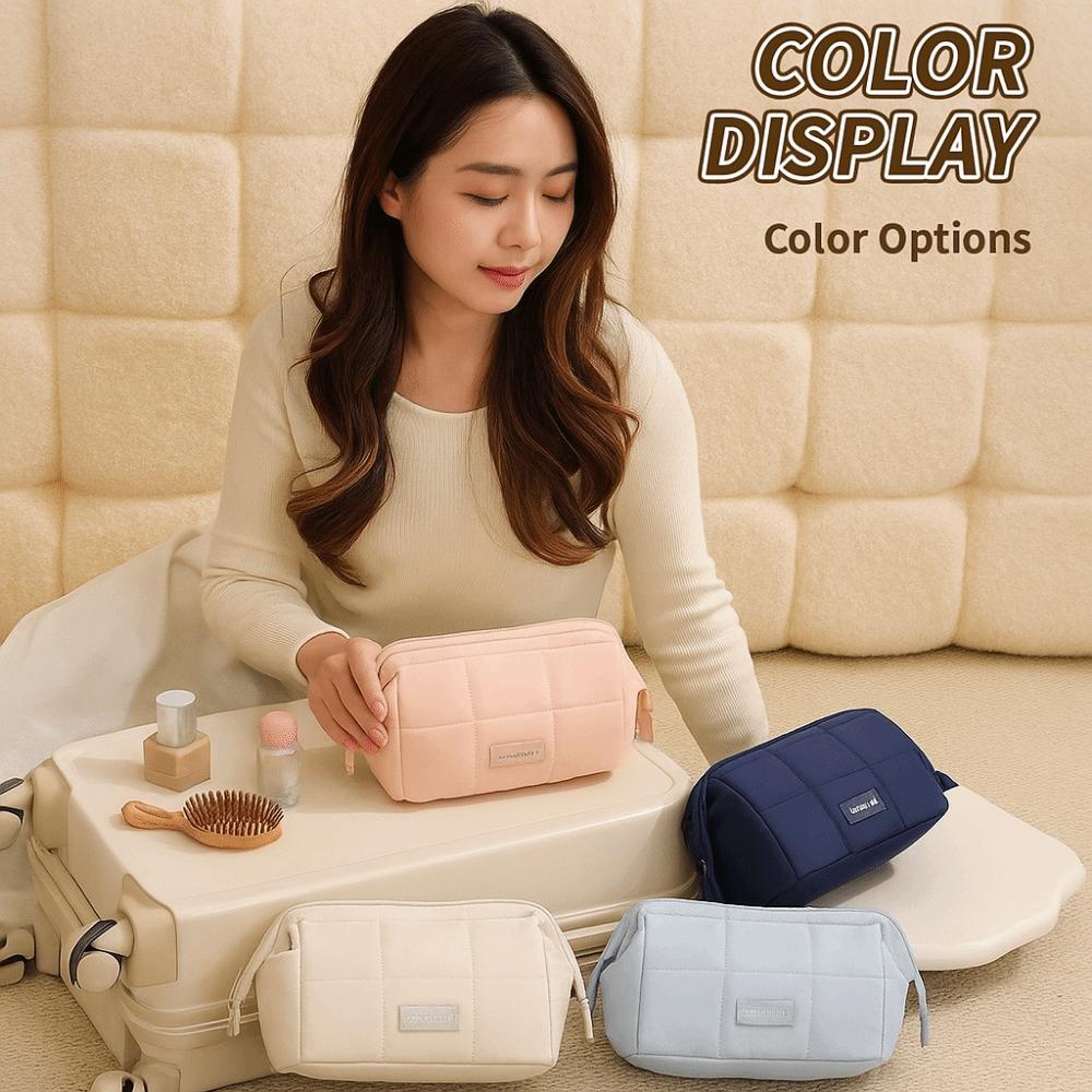 Wide-open Makeup Organizer Handheld Toiletry Storage Bag Trendy Women  Cosmetic Bag  Outdoor