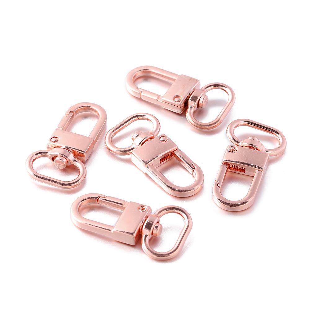 5Pcs/Lot Alloy Swivel Lobster Clasp Clips Key Hook Keychain Split Key Ring Findings Clasps for Keychains Jewelry Making Supplies
