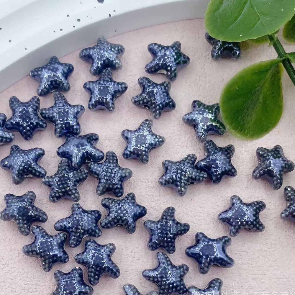 20pcs Ceramic Ceramic Spacer Loose Beads Fresh Color Jewelry Making Material Starfish Bead  Student