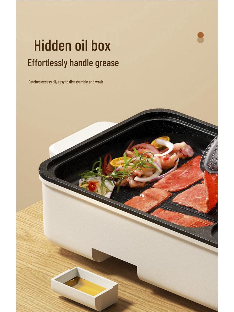 Multifunktionales Shabu-Shabu & Grill: Hochwertiger elektrischer Dämpf-, Koch- und Grilltopf