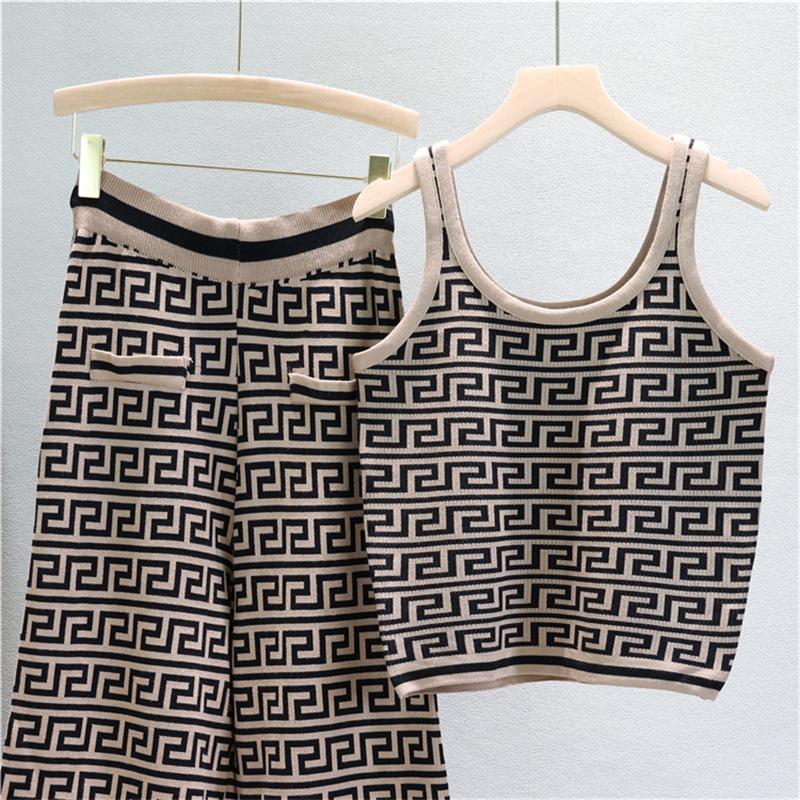 Autumn And Winter Jacquard Knitted Cardigan Women's Suit Jacket Vest And Pants Three Piece Set