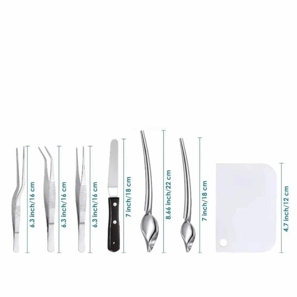 6/12Pcs Dessert Tools Plating Drizzle Spoons Drawing Spoons Kitchen Tongs Set  for Plates Decorating