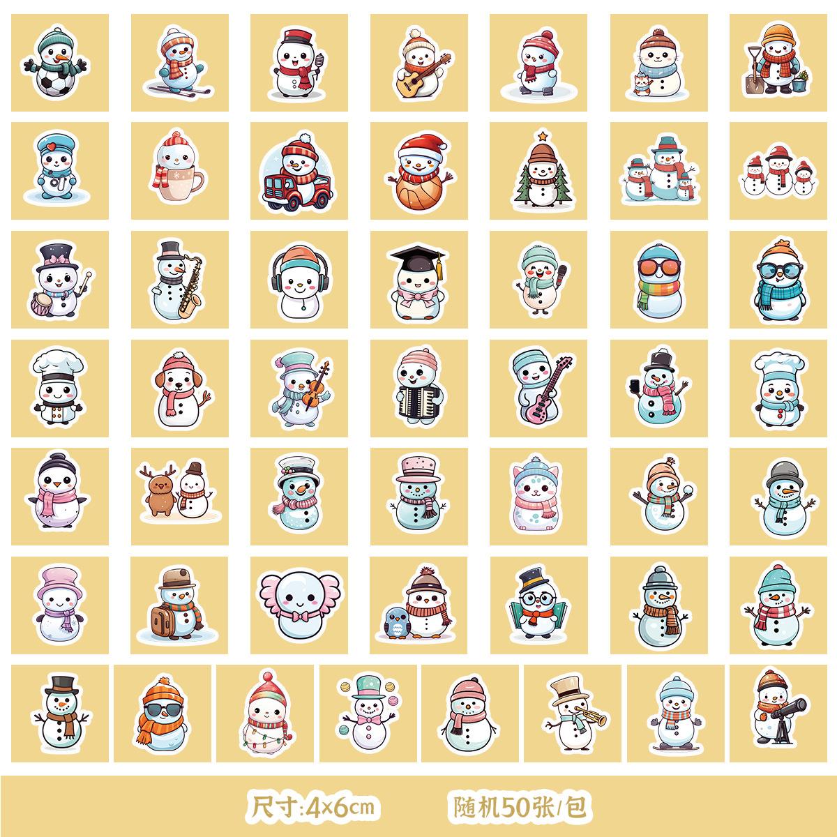 

50 New Christmas Series Graffiti Stickers for Water Cups, Skateboards, Mobile Phones, Waterproof Decorative Stickers