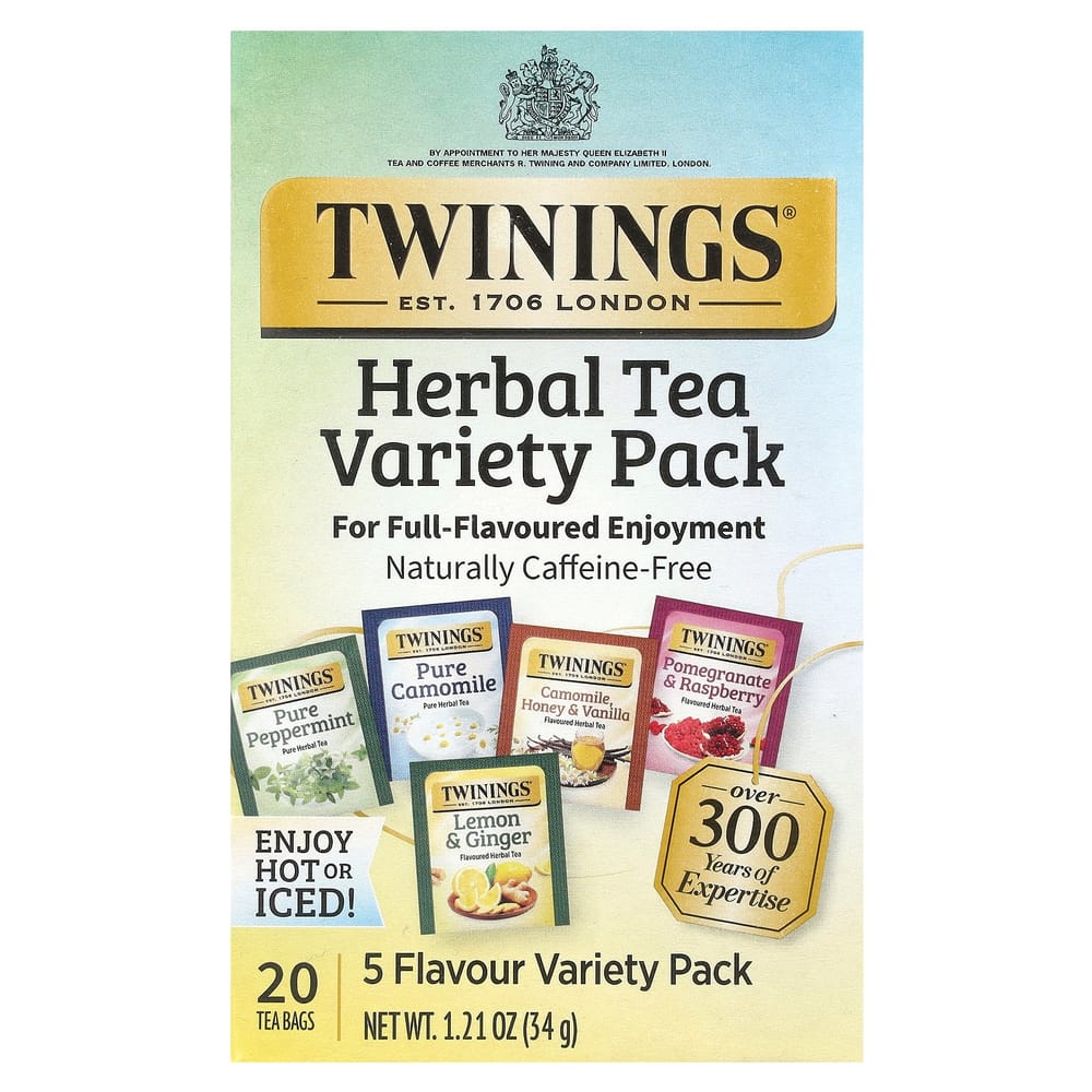 Twinings Herbal Tea Set Variety Pack, Caffeine-Free, 20 Tea Bags, 34g (1.23oz)