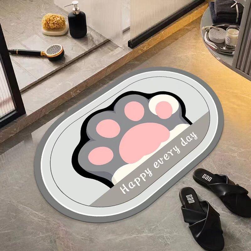 Diatom mud bathroom floor mat non-slip absorbent quick-drying foot mat indoor bathroom toilet door carpet