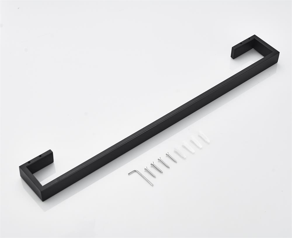 Stainless Steel Black Towel Rack Set - Bathroom Towel Bar & Shelf Accessories