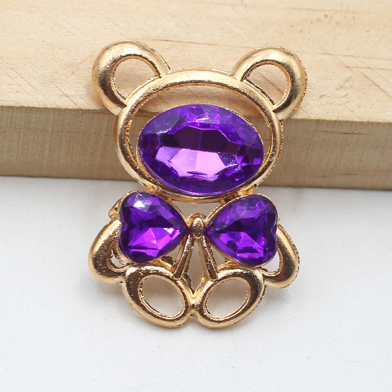 10pcs25 * 30MM Fashionable And Cute Alloy Teddy Bear DIY Accessories Hair Accessories Cartoon Phone Case Hole Shoe Accessories