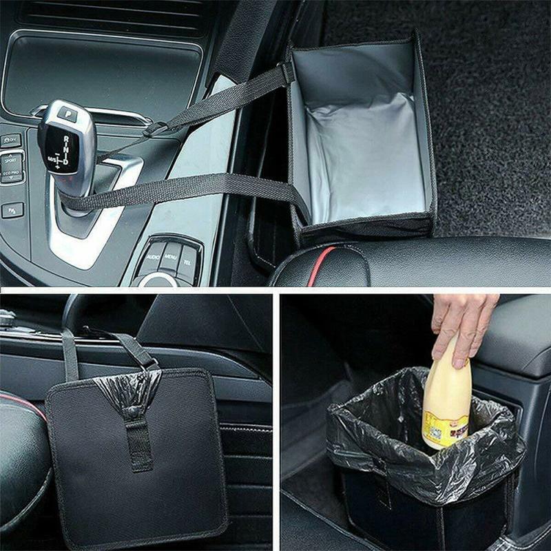 Portable Car Trash Can Waterproof Hanging Garbage Basket Back Seat Storage Box Vehicles Interior