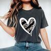 Diamond Heart Print Retro T-Shirt, Casual Cotton, Breathable Sweat-Wicking Gift for Her