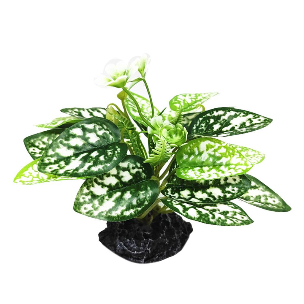 Simulated Reptile Plants For Terrarium Decor, Realistic Artificial Water Plants With Base Amphibian Habitat Decoration, Snake Tortoise Tank Accessorie