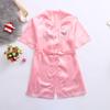 Toddler Baby Kids Girls Solid Silk Satin Kimono Robes Bathrobe Sleepwear Clothes