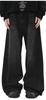 FLOWRISE Men's Wide Denim Pants Distressed Relaxed Fit Black XL FL343