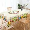 Vintage Easter Bunny Tablecloth Rabbit Eggs Flower Table Flag Cover Happy Easter Decoration For Home Kitchen Dining Table Decor
