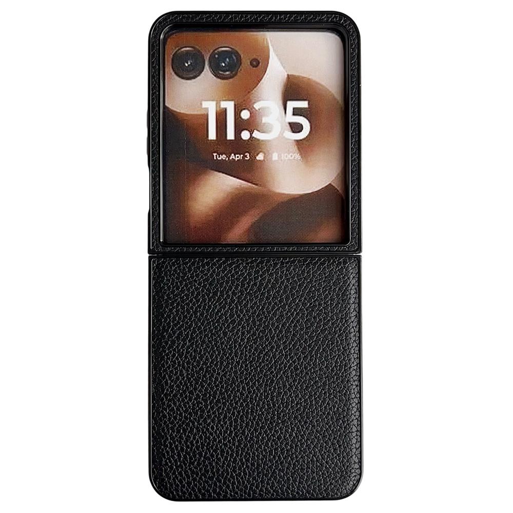For Motorola Razr 60 Ultra 5G Case Litchi Texture PU Leather+PC Foldable Phone Cover