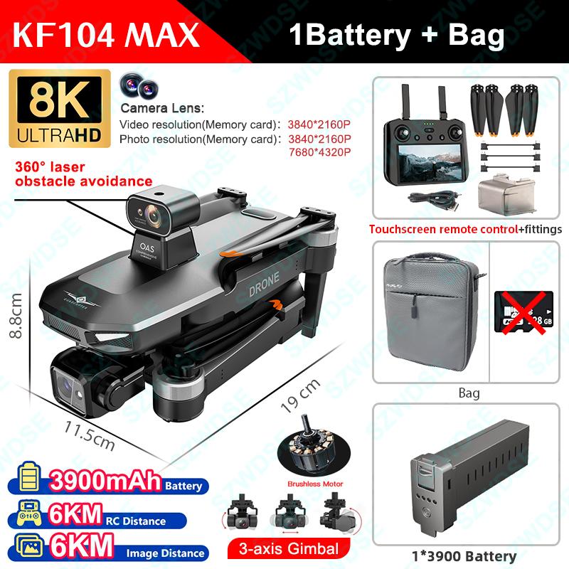 KF104 Max 2 Drone RC 5G WIFI Drone 8K Professional With Aerial 3-Axis Anti-Shake Gimbal Obstacle Avoidance Brushless Quadcopter