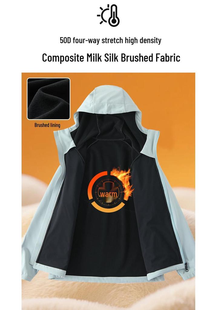 Big Brand Windproof Running Travel Jacket, Women's Soft Shell & Men's High-End Feel Hooded Rainproof Jacket for Autumn Winter.