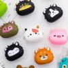 Solid Color Small Animal Wallet Mini Data Cable Storage Bag Cute Cartoon Silicone Coin Purse  Gift