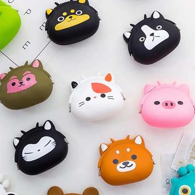 Creative Solid Cartoon Silicone Coin Purse Mini Waterproof Small Animal Wallet Portable Data Cable Storage Bag Gift