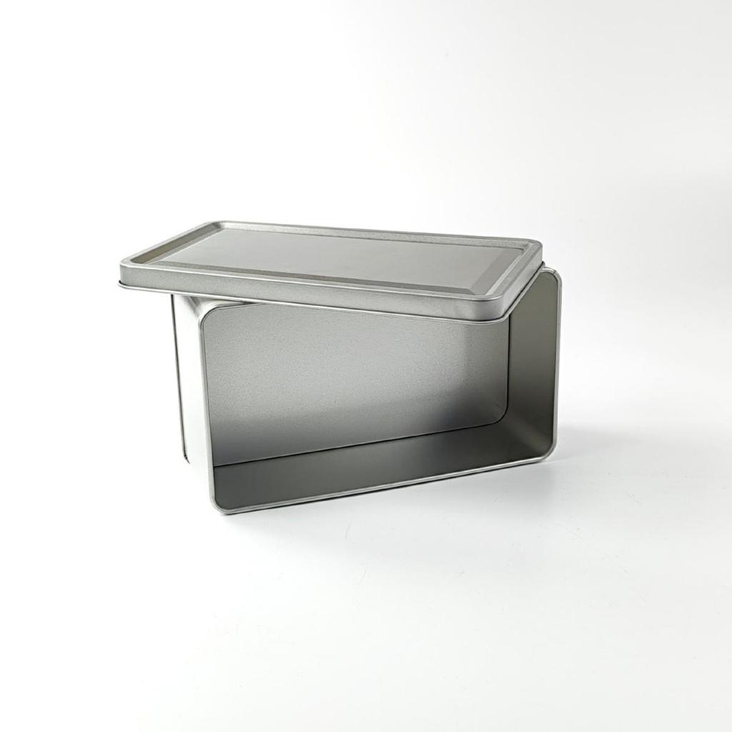 Rectangular Buckled Tin Cookie & Candy Box with Flip-Top Lid